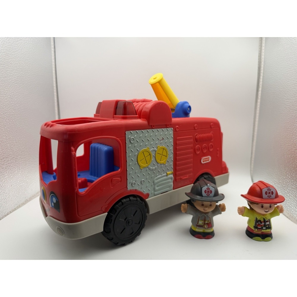 Fisher Price Little People Musical Red Fire Truck Working Lights & Sound